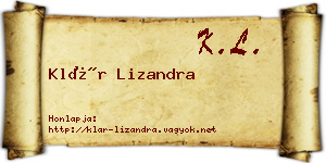 Klár Lizandra névjegykártya
